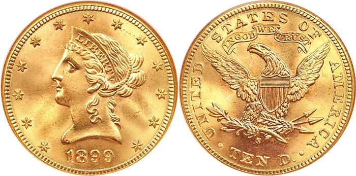 $10.00 Liberty Gold Eagles 1838-1907! Vf Thru Mint State! - Click Image to Close